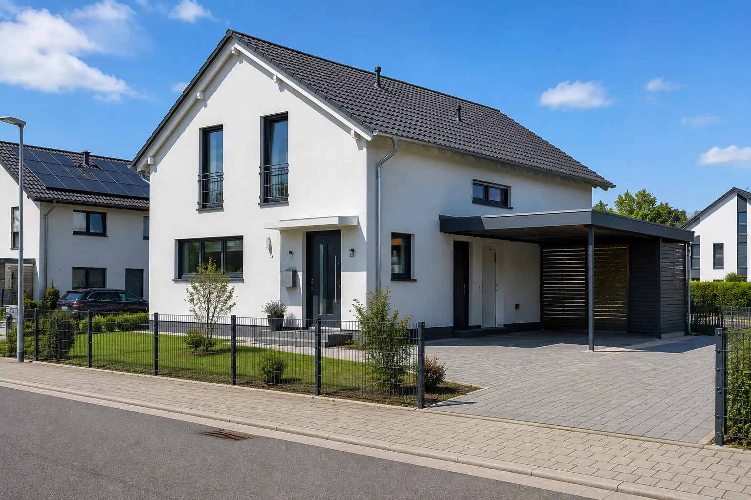 Modernes Einfamilienhaus mit Carport in Straubing, vermittelt von living immo